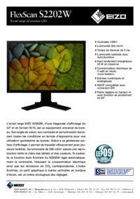Para ver o documento Eizo FlexScan S2202W Manual do Utilizador